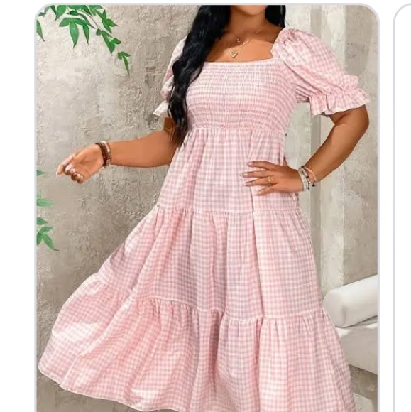 Dresses & Skirts - Pink/White gingham dress. Size XL NWOT